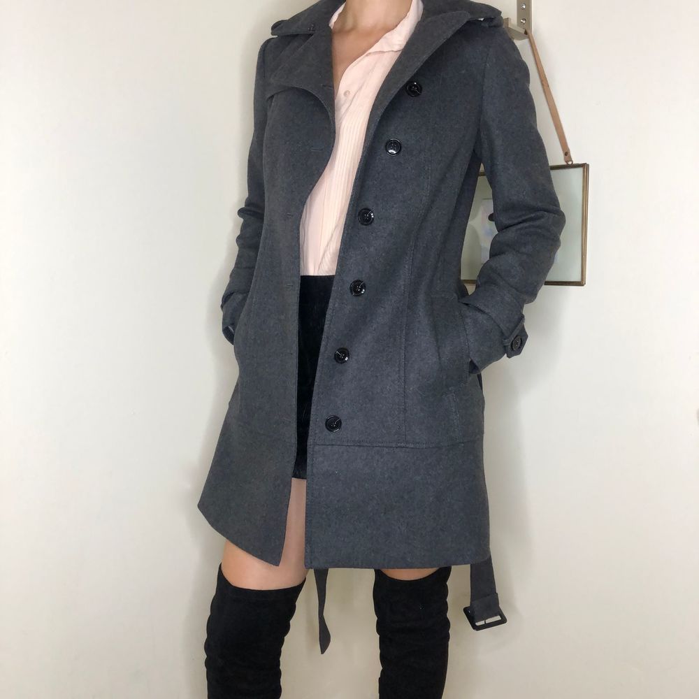 Banana Republic Wool Gray Long Pea Coat Size 2